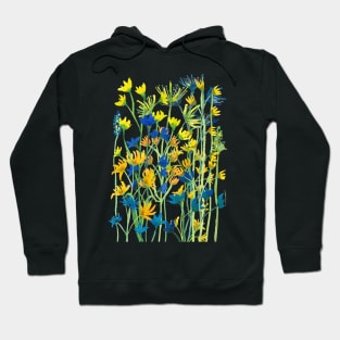 Wildflower meadow watercolor painting Hoodie